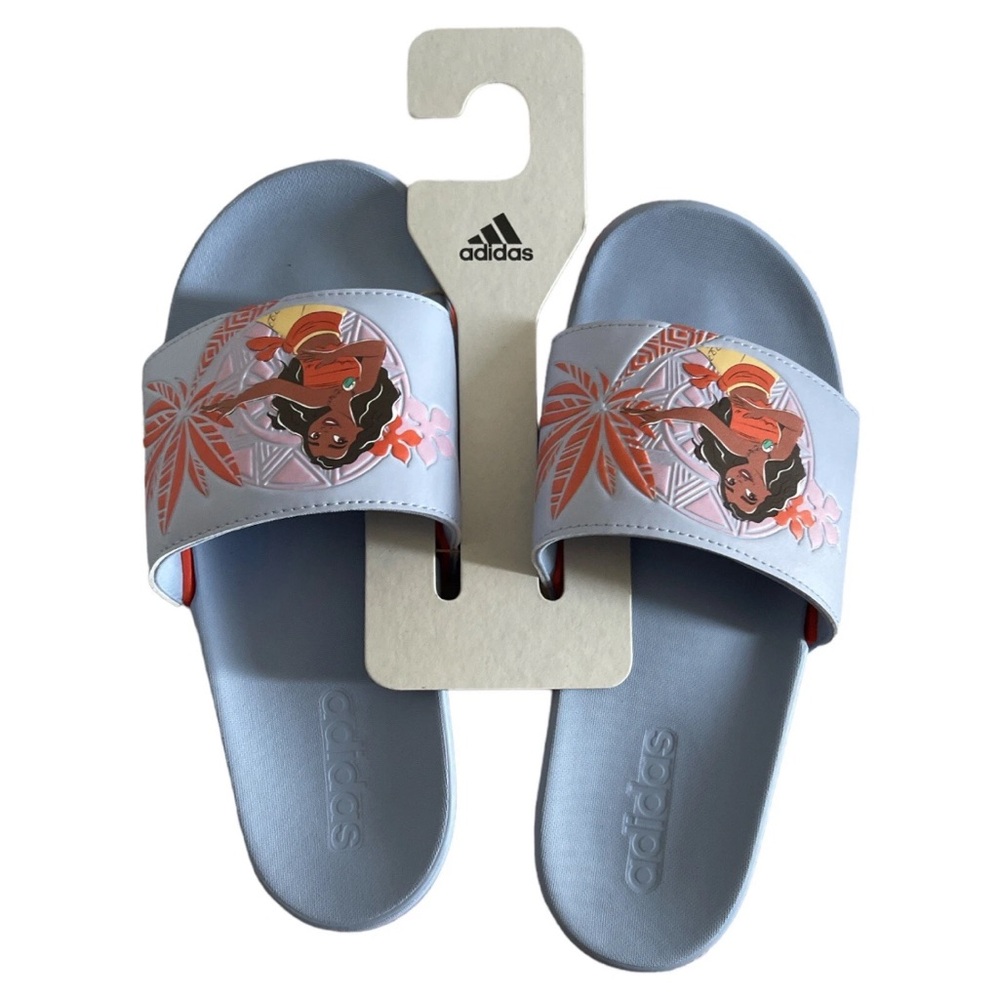 🐶Adidas Moana Graphic Slide Sandals - Light Blue and Orange